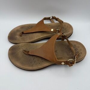 Vionic Kirra Sandals Thong Adjustable Buckle Comfort Brown‎ Womens Size 8